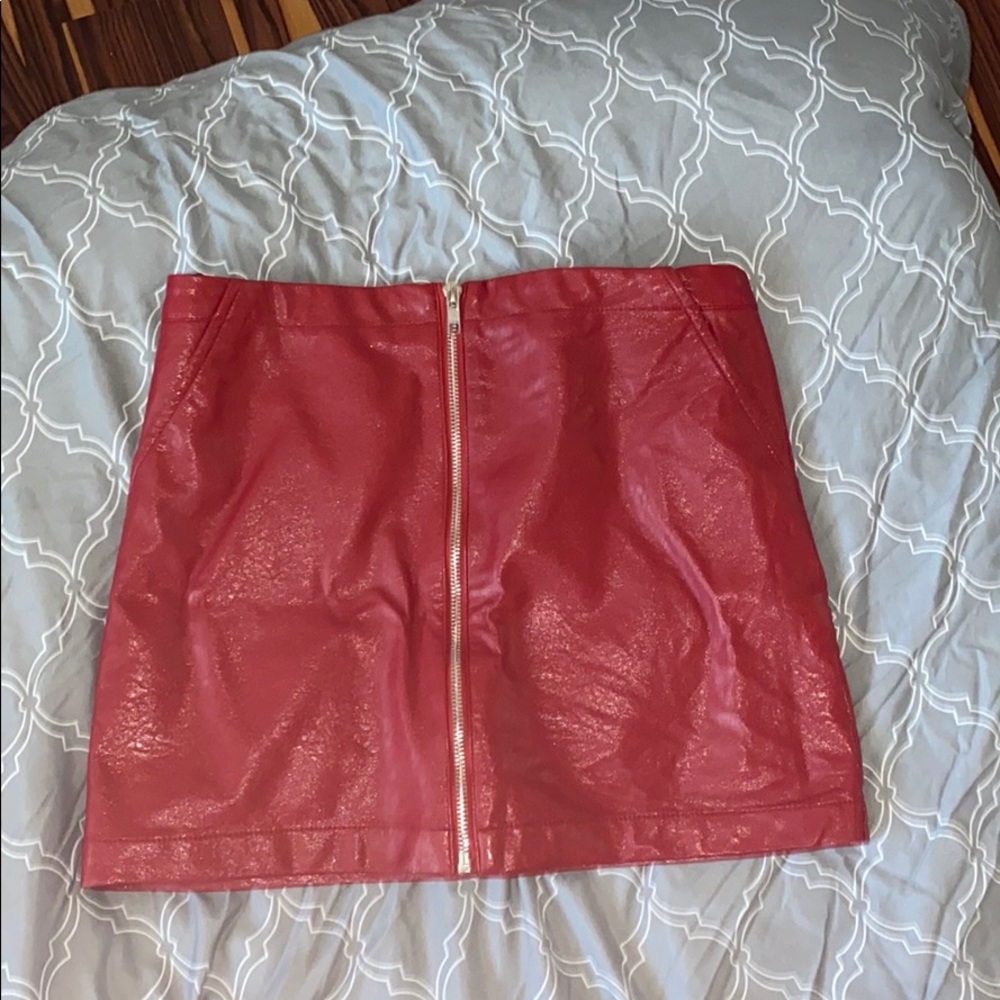 Red leather Skirt size:s
